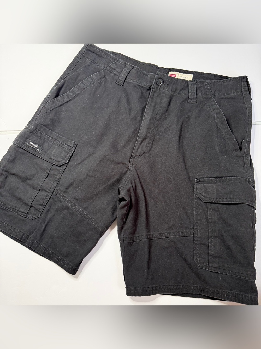 Wrangler Black Men's Cargo Shorts with Utility Pockets